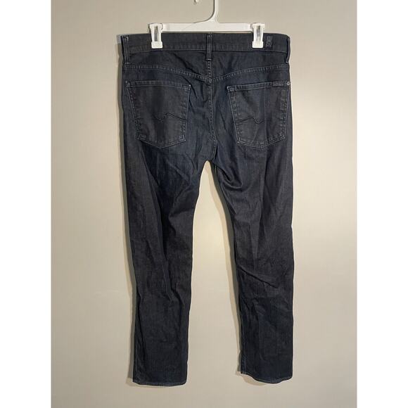 7 for All Mankind Standard Button Fly Men’s Size 33 Dark Wash Straight Leg - Picture 7 of 13